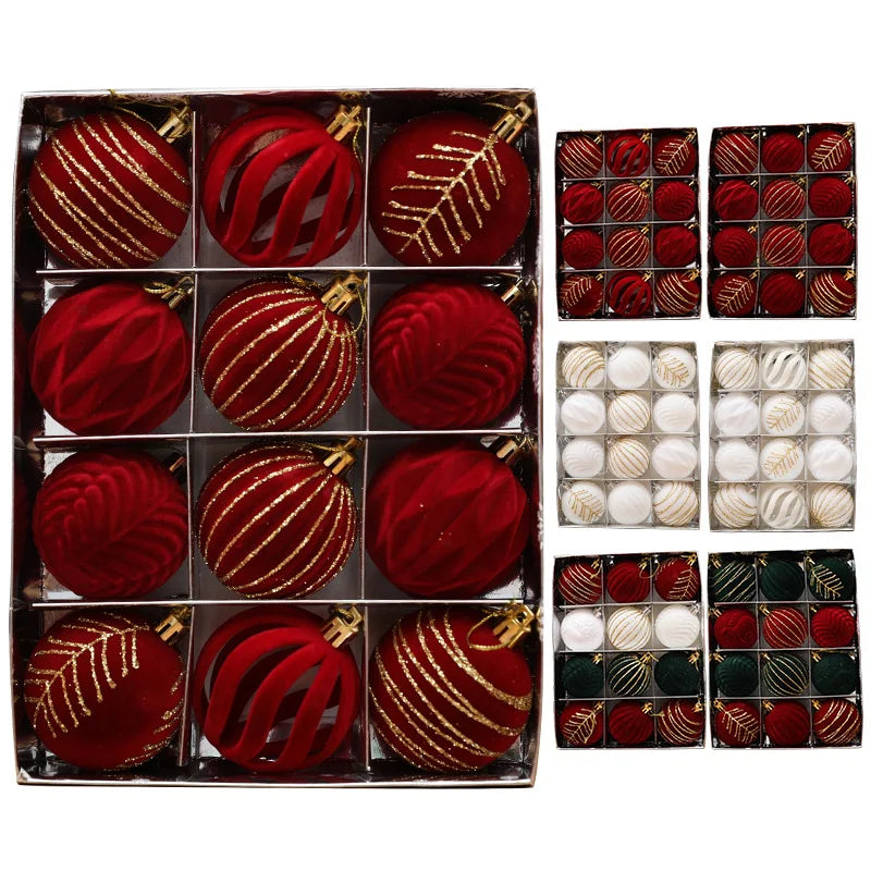 12 pçs 6cm vinho vermelho bola de natal ornamentos árvore de natal decoração de festa de ano novo esferas