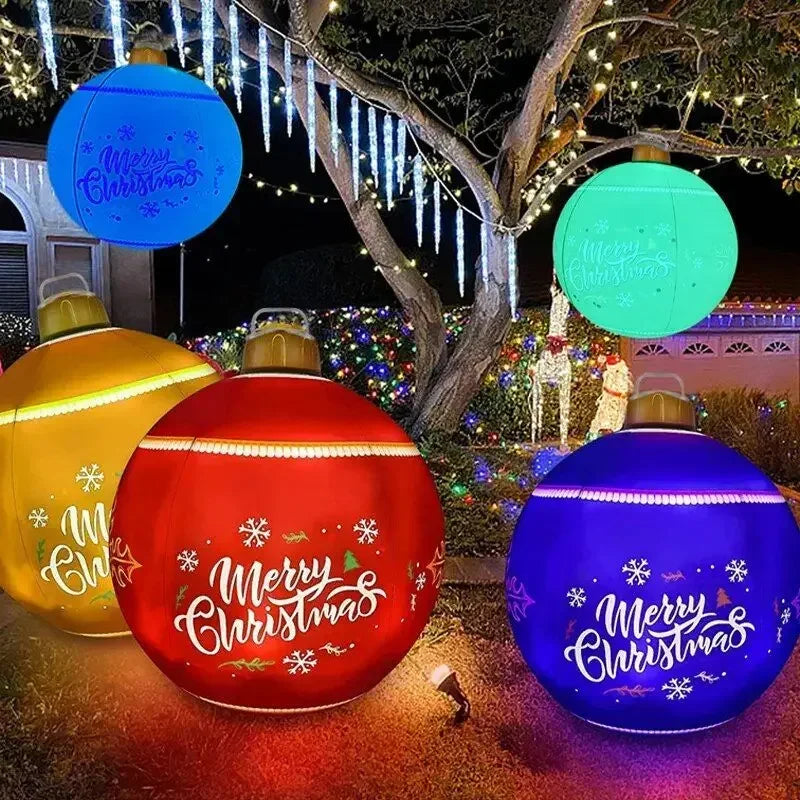 bola de natal inflável decorado feita pvc gigante luminoso led decorações de árvore 60cm