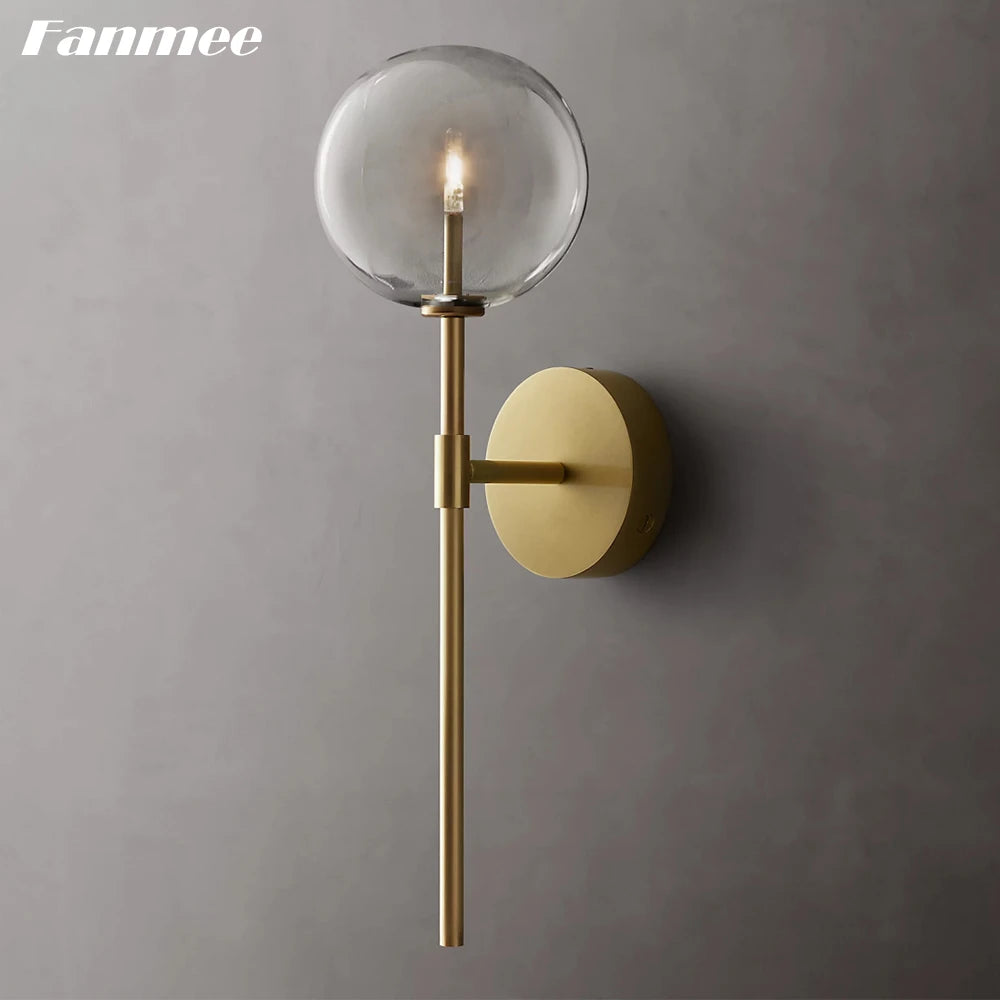 Esfera de vidro lâmpadas de parede para o quarto globo de vidro
