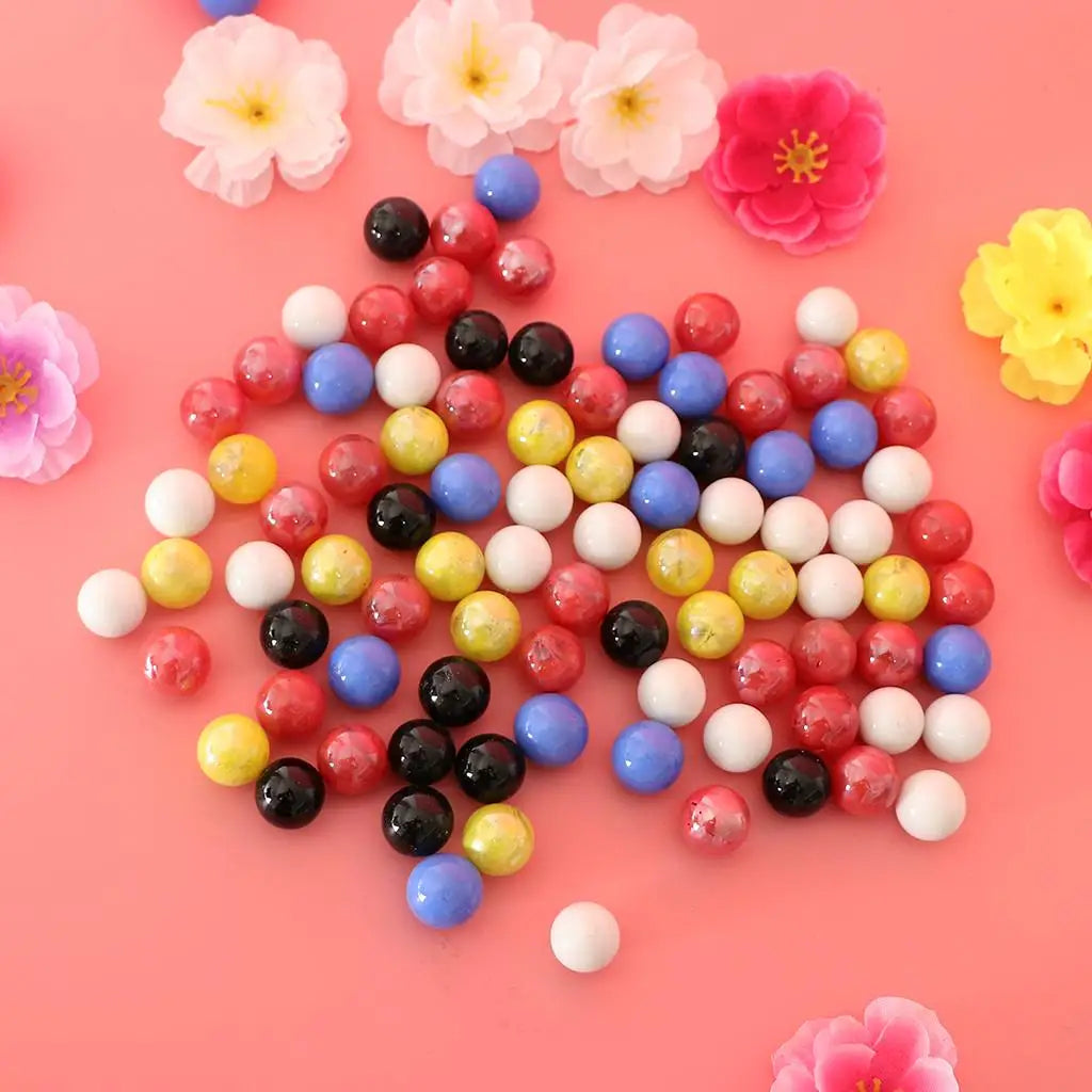 90 peças de bolinhas de vidro coloridas de 16mm, jogo de bola tradicional infantil, decoração de aquário