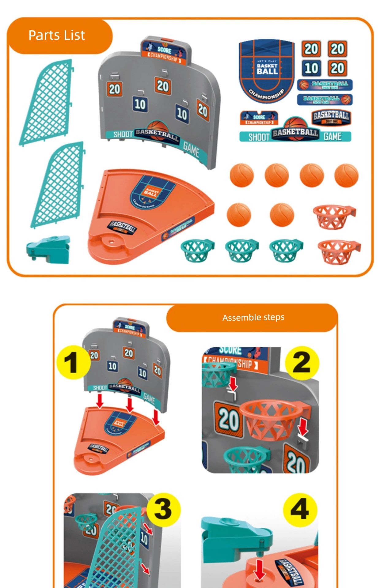 Jogo de tiro de mesa diversão catapulta basquete