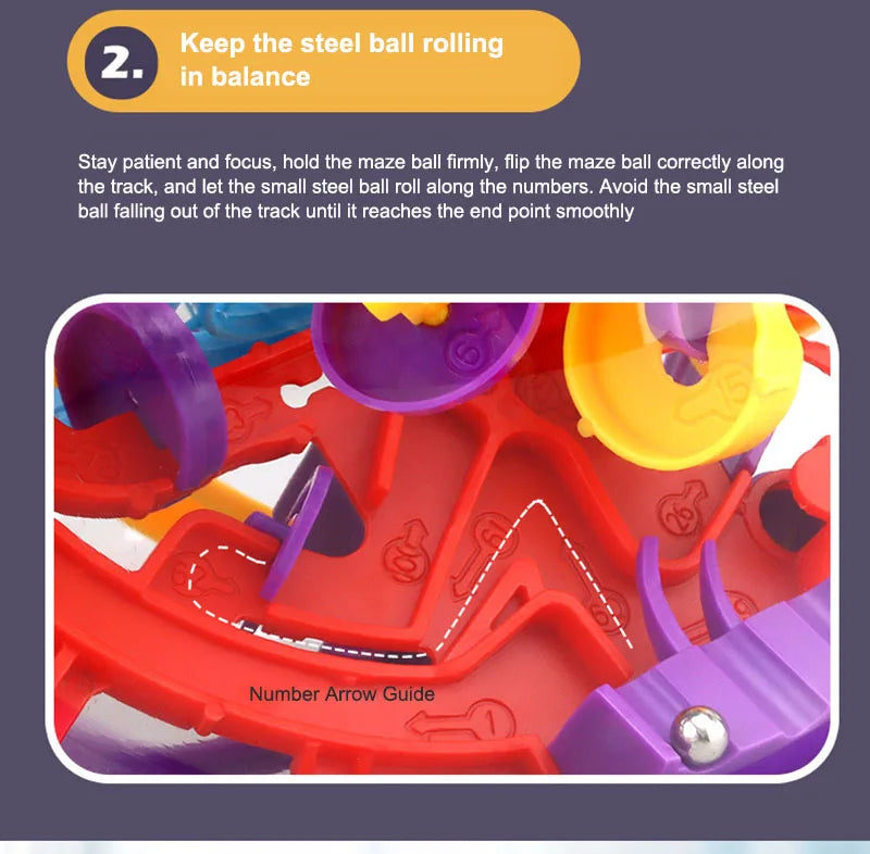 100 Bola mágica de intelecto 3D quebra-cabeça Bola labirinto esfera globo brinquedos