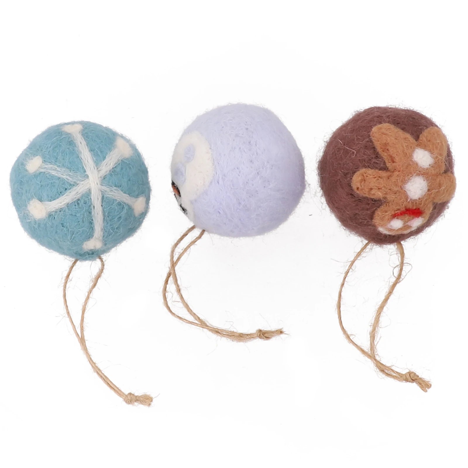 6/36 pçs bolas de natal bola de feltro de lã globo de neve decorações de árvore