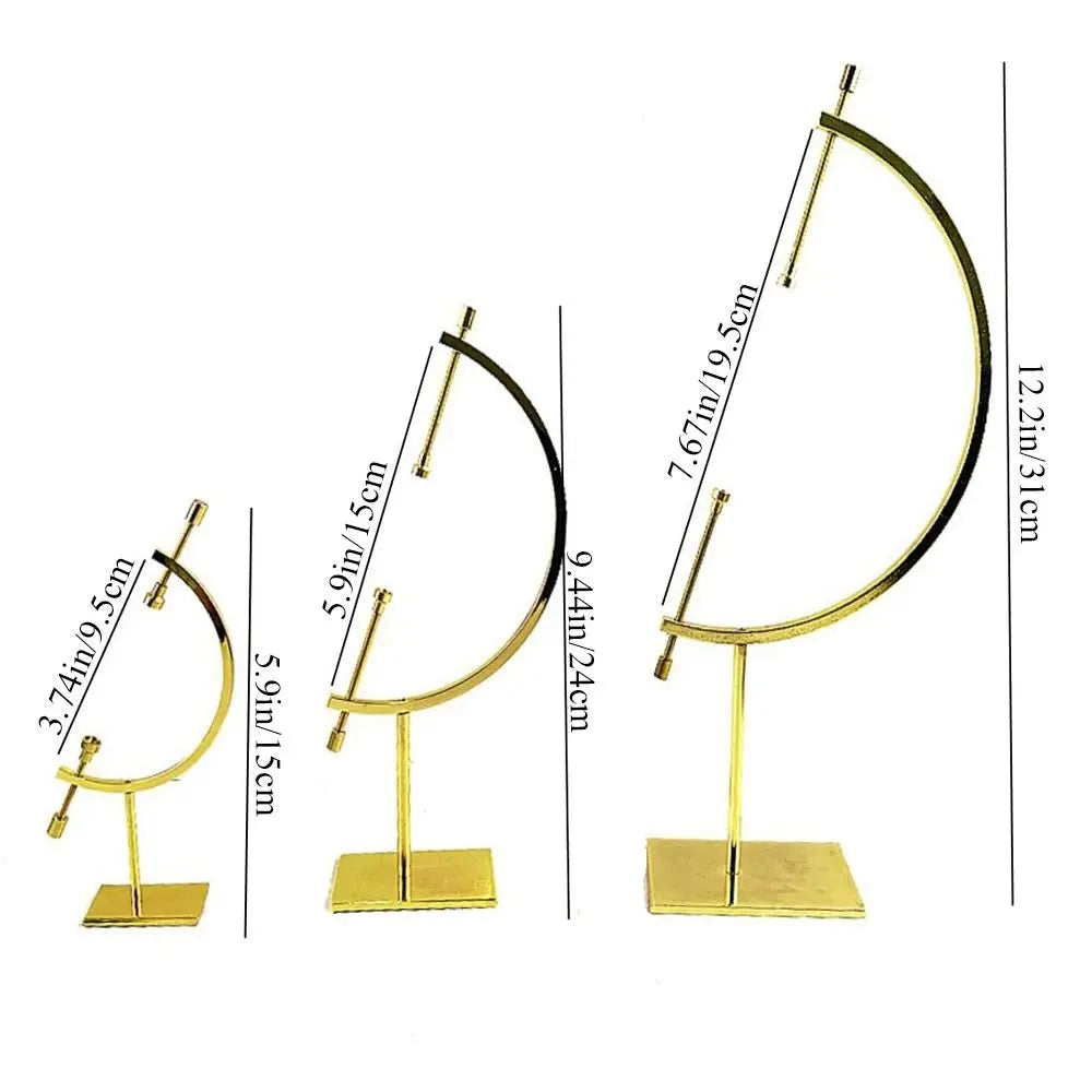 1 pçs esfera de cristal base metal globo forma ouro prata moda suporte