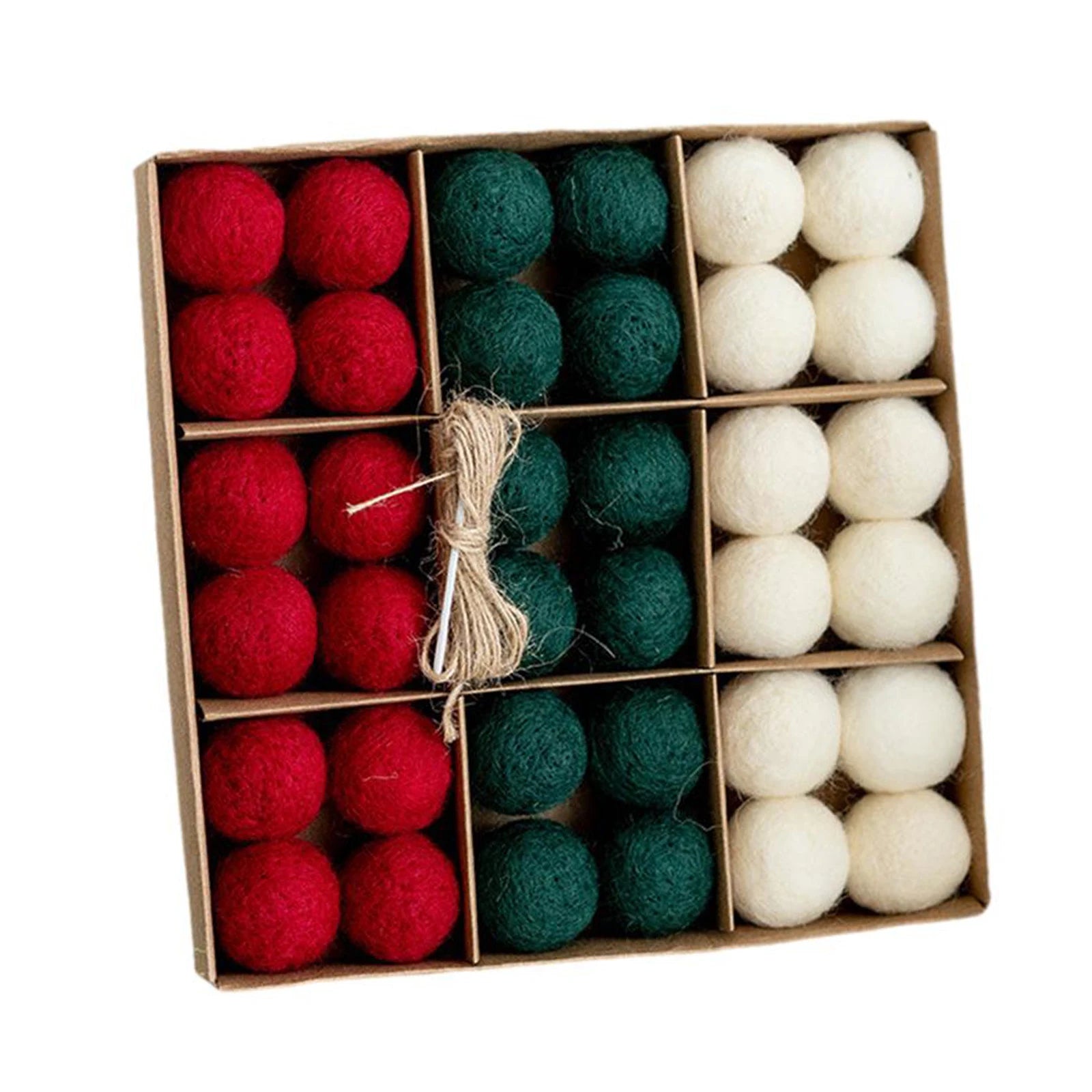 6/36 pçs bolas de natal bola de feltro de lã globo de neve decorações de árvore