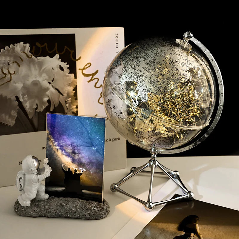 Decoração de mesa globo geografia acessórios de decoração para casa com luz