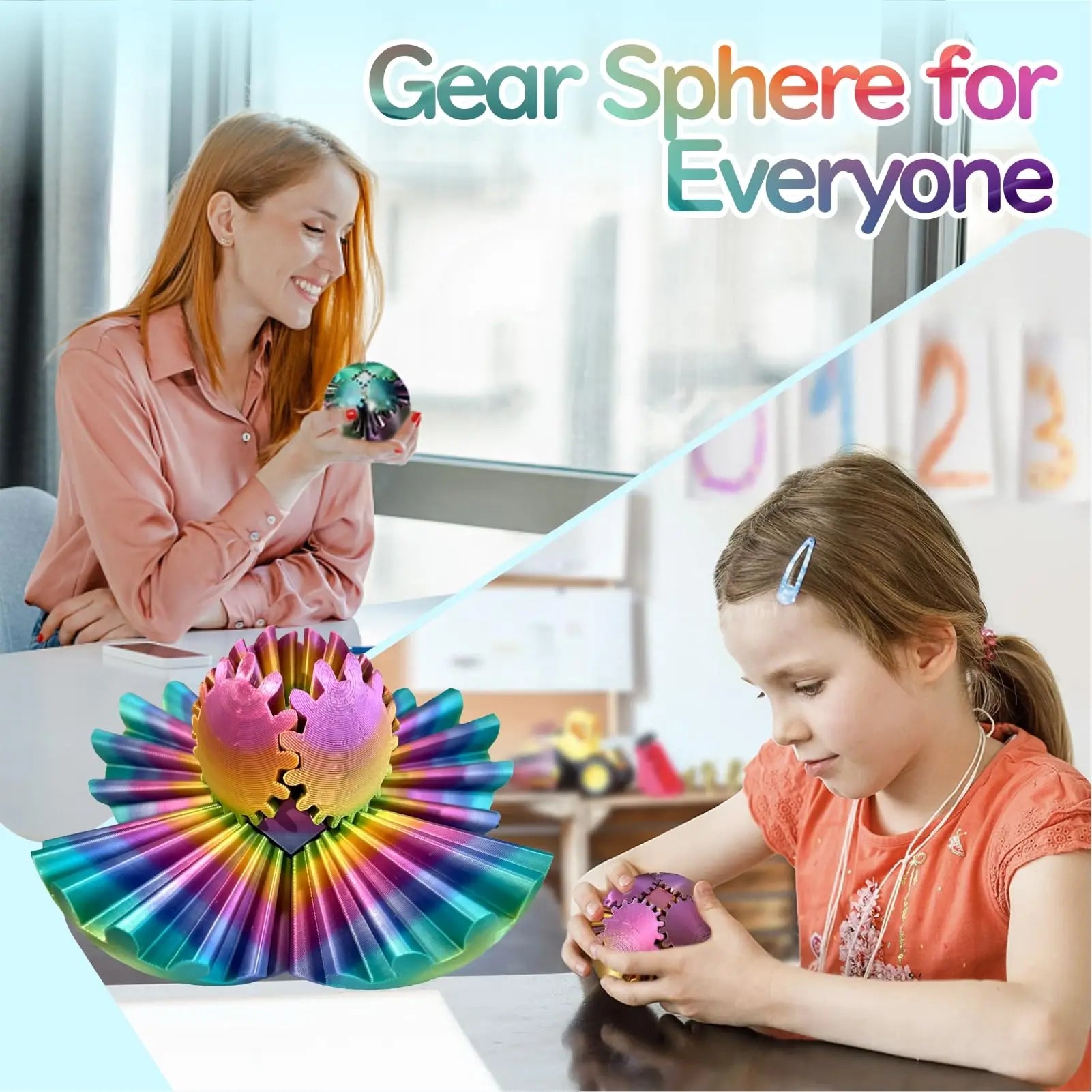 Nova engrenagem Ball-3D impressa bola de engrenagem, bola de rotação