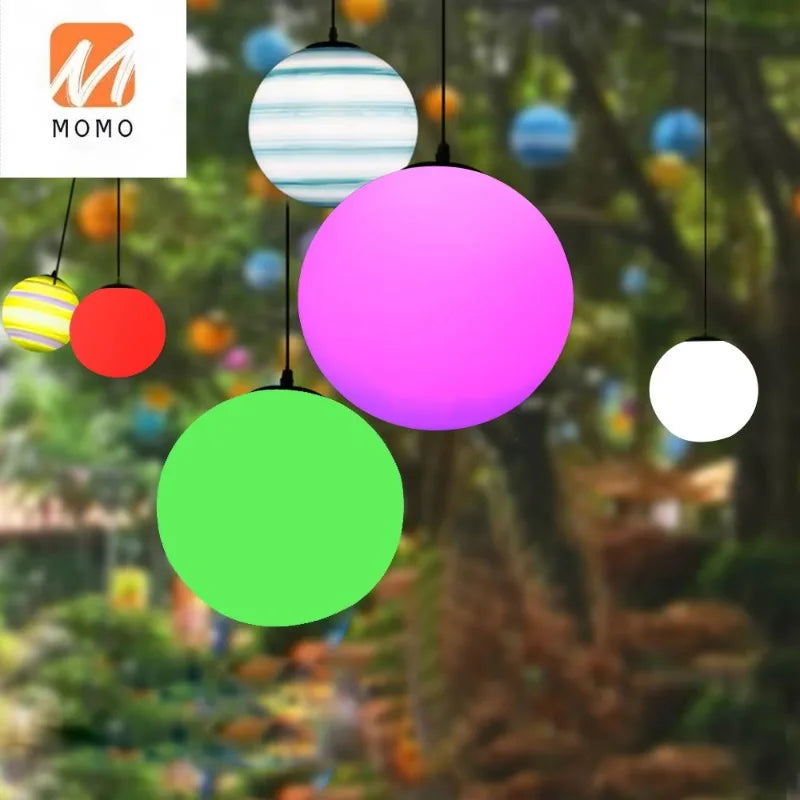 Luminária resort led bola luminosa jardim 20cm 30cm 40cm