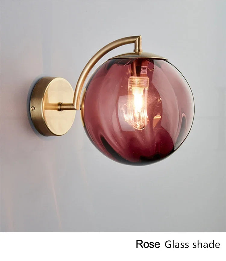 Globo lâmpada de parede multicolorido vidro bola redonda