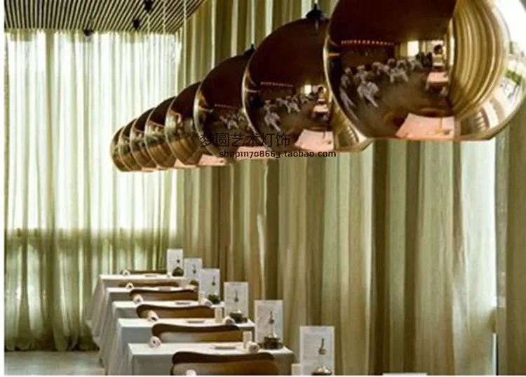 Lustre de bola de vidro criativo restaurante café bar estação corredor bola lustre lâmpada