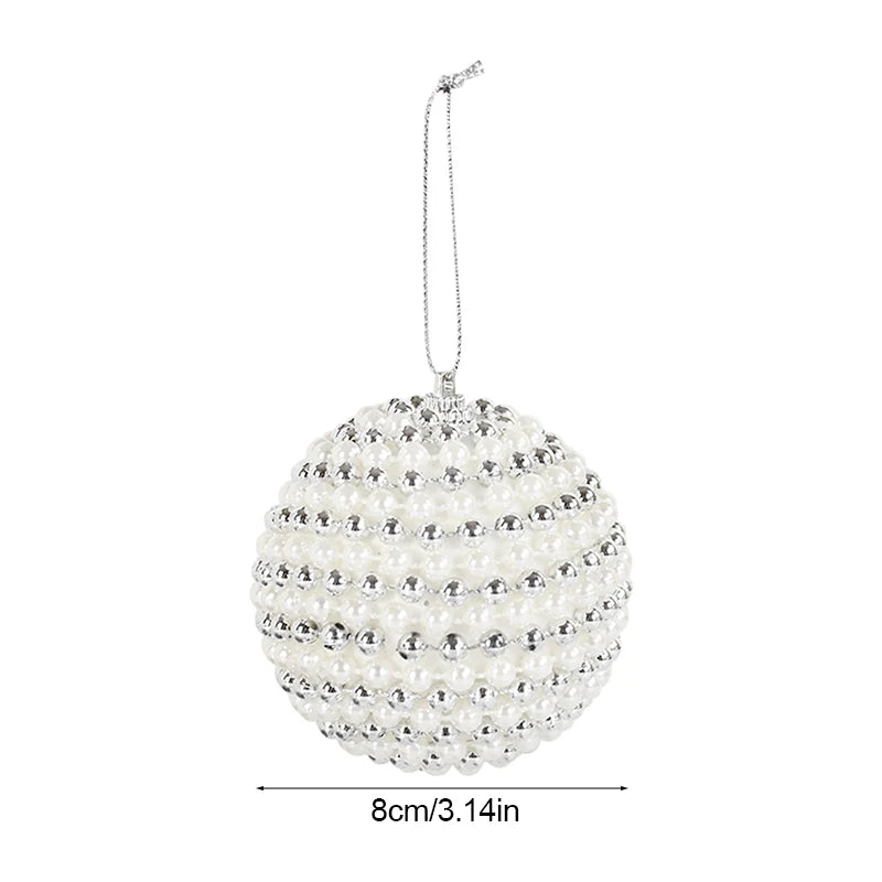 Bola de natal branca glitter caixa de presente árvore de natal pendurado