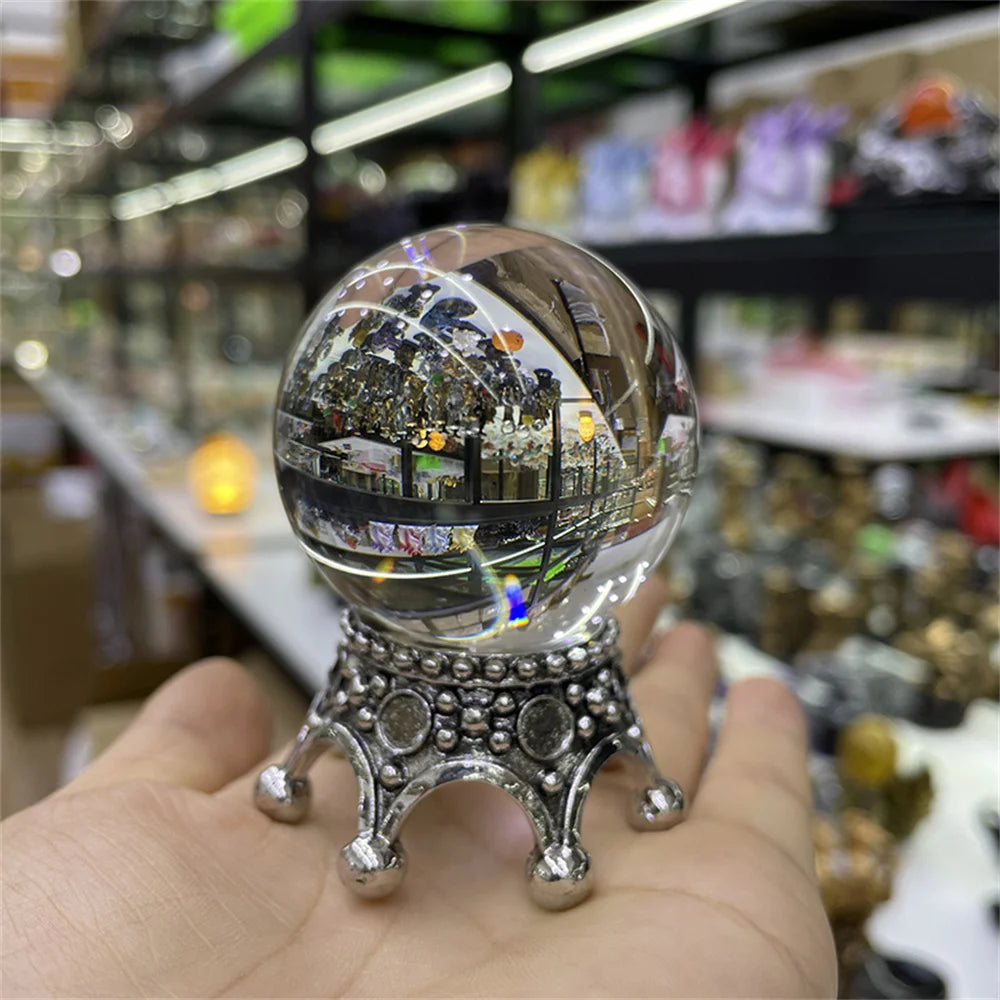 Estrela lua coroa metal bola de cristal titular esfera mágica