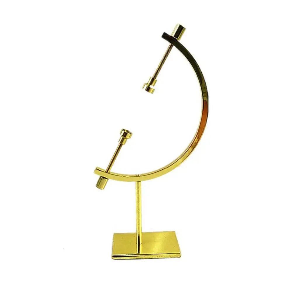 1 pçs esfera de cristal base metal globo forma ouro prata moda suporte