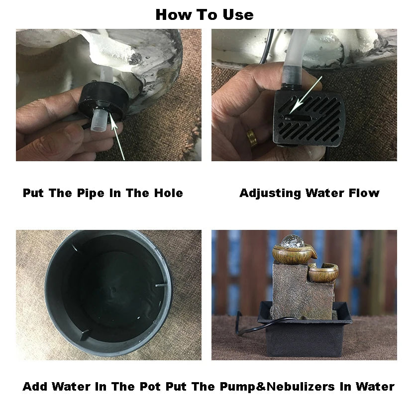 Fontes de água para ambientes internos, cascata decorativa com bola de feng shui