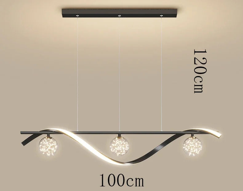 Bola de vidro led luzes pingente regulável para sala estar escritório mesas