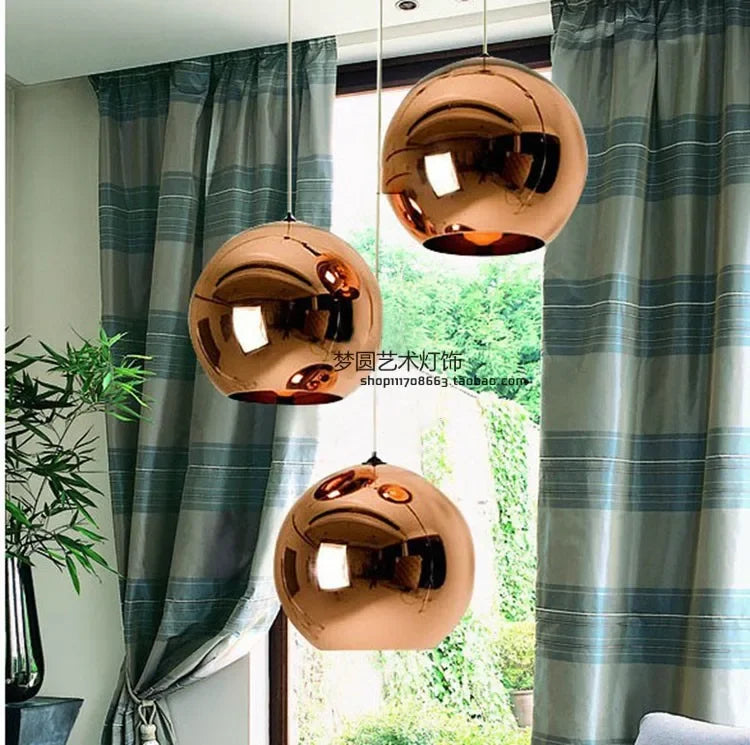 Lustre de bola de vidro criativo restaurante café bar estação corredor bola lustre lâmpada