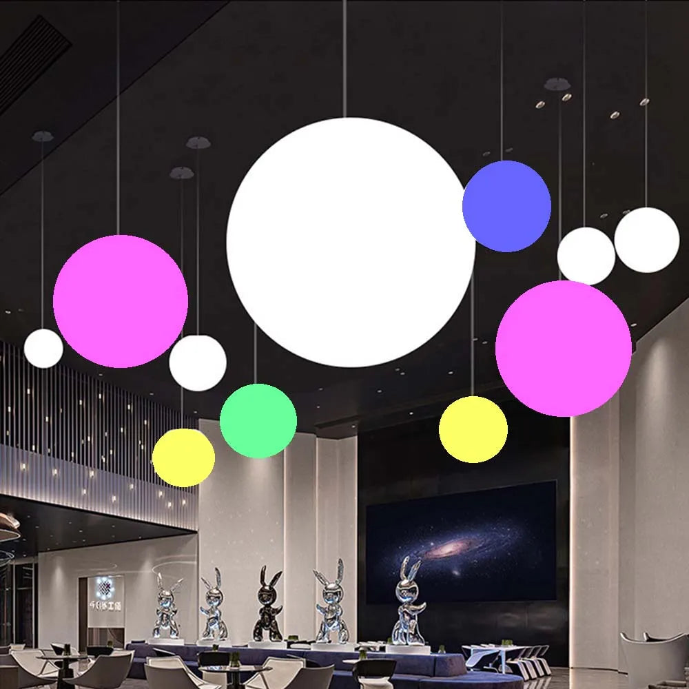 Luminária resort led bola luminosa jardim 20cm 30cm 40cm