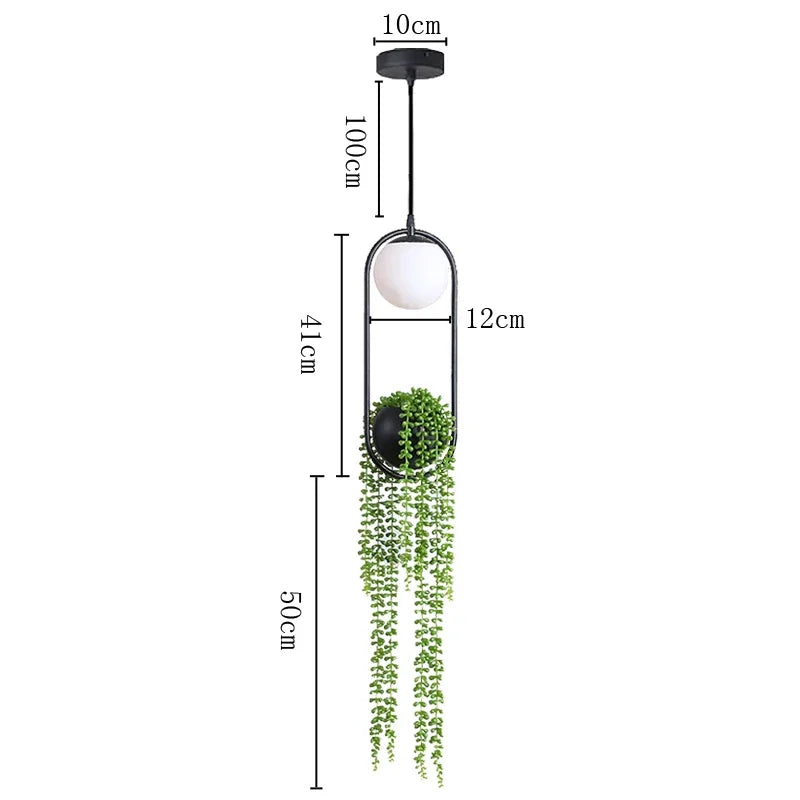 Bola de vidro lâmpada pendurada de plantas decoração para casa