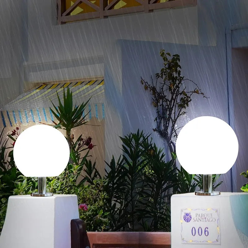 Luminária resort led bola luminosa jardim 20cm 30cm 40cm