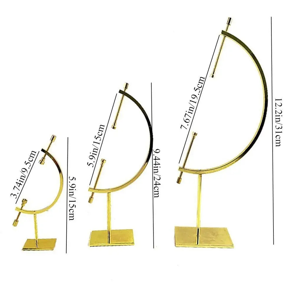 1 pçs esfera de cristal base metal globo forma ouro prata moda suporte