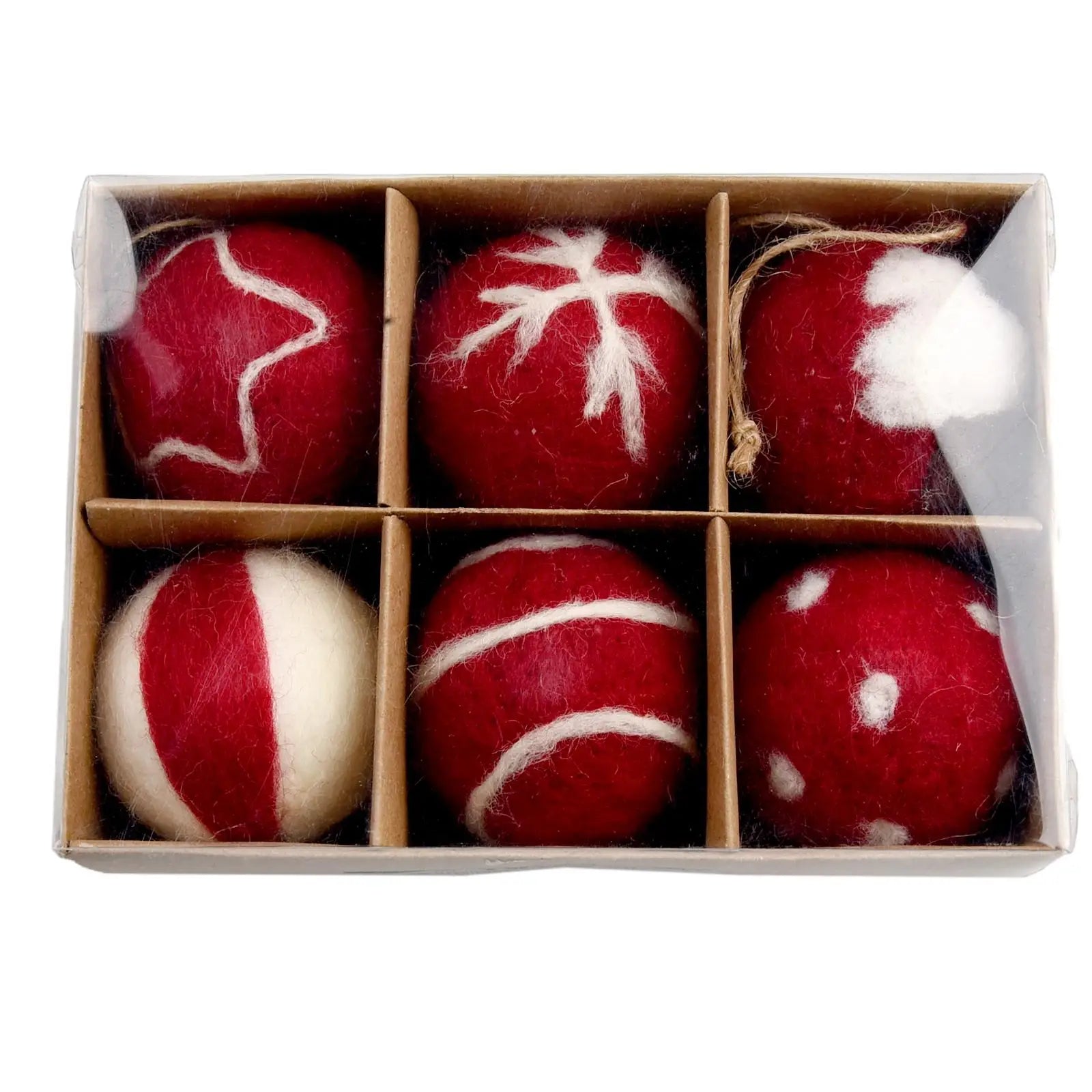 6/36 pçs bolas de natal bola de feltro de lã globo de neve decorações de árvore