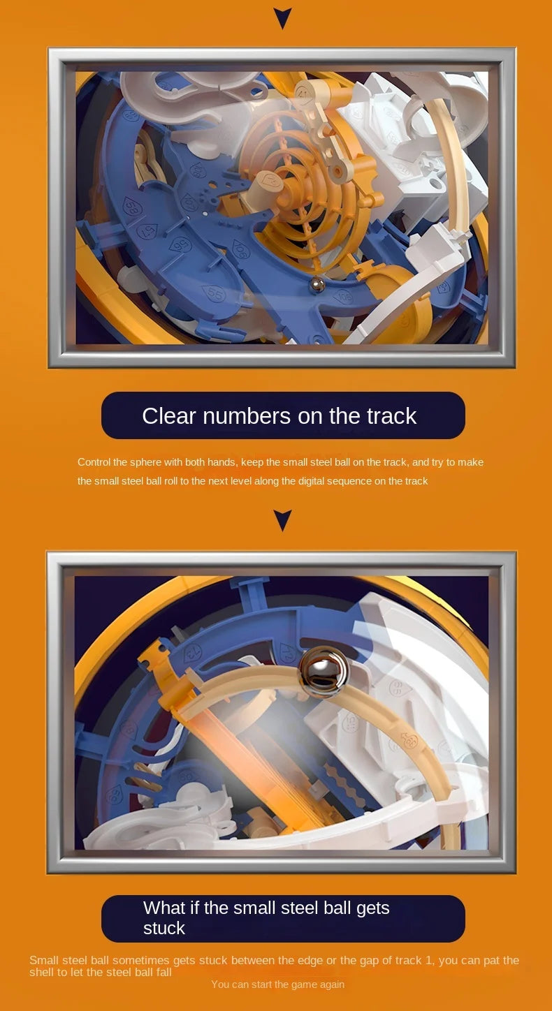 Labirinto mágico intelecto bola esfera educacional globo 3D