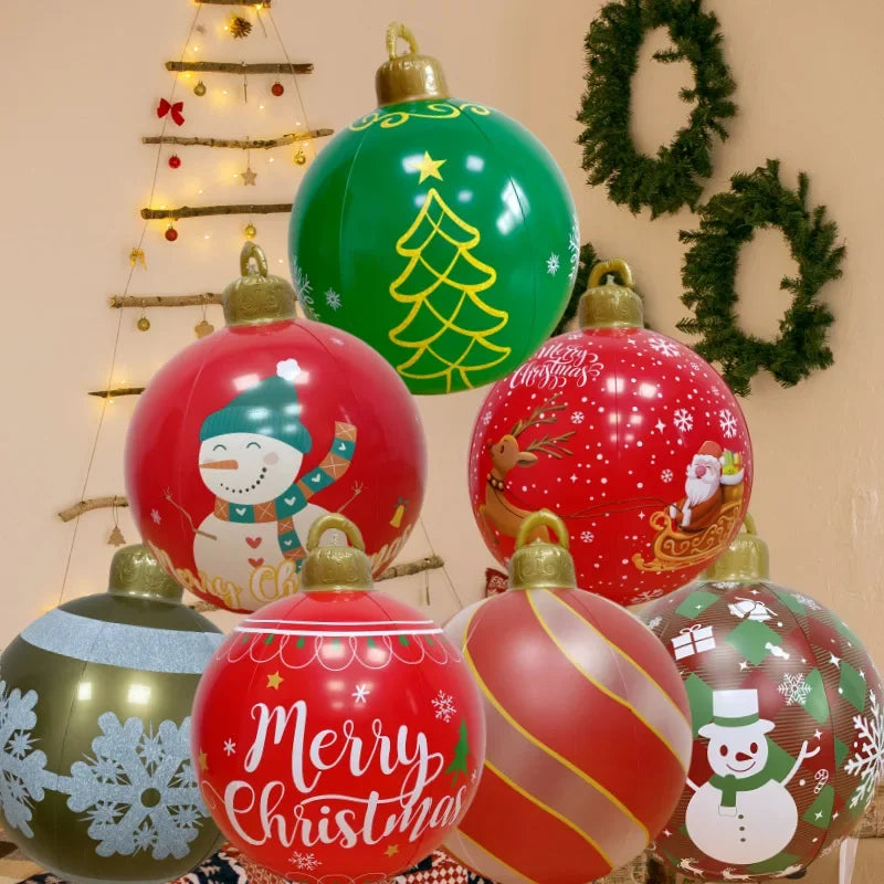 bola de natal inflável decorado feita pvc gigante luminoso led decorações de árvore 60cm