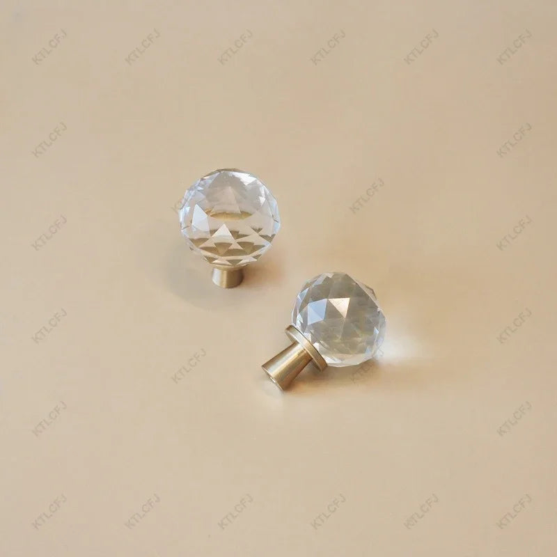 Luz de luxo estilo europeu bola de cristal alça bronze para decoração