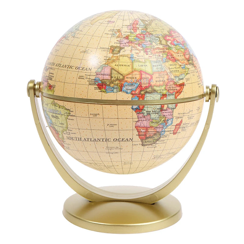 Mapa mundi terrestre globo terrestre com suporte, brinquedo educacional de geografia