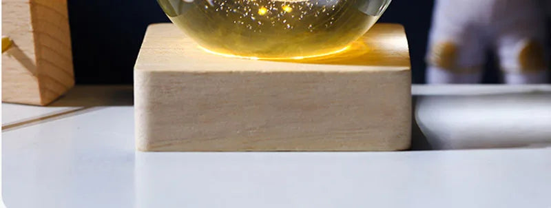 Bola de cristal vidro planeta led luz noturna quente laser gravado sistema solar globo universo 6cm 3D