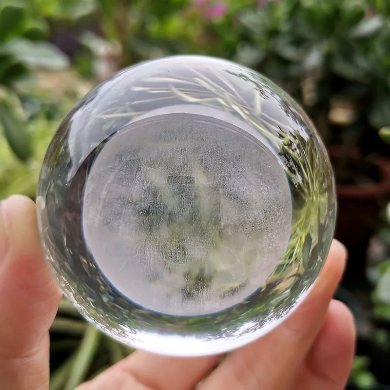 Bola de cristal 3d laser gravado lua esfera globo estatueta com suporte vidro
