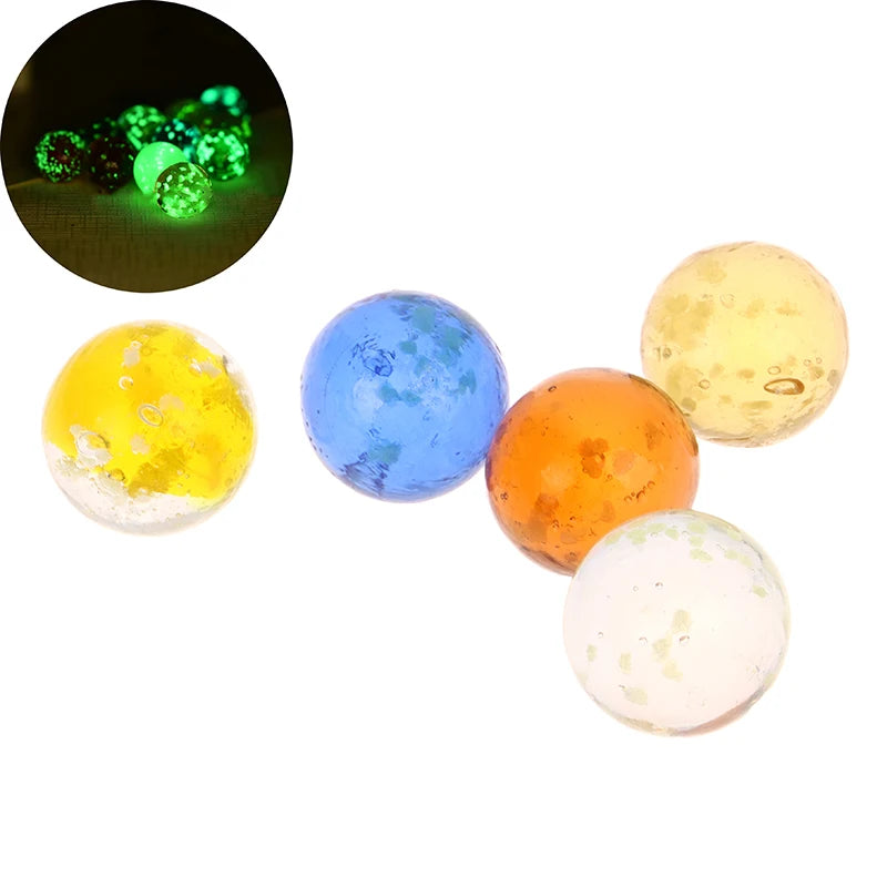 5 pçs 1.6mm bola de vidro luminosa mármores coloridos sortidos pinball