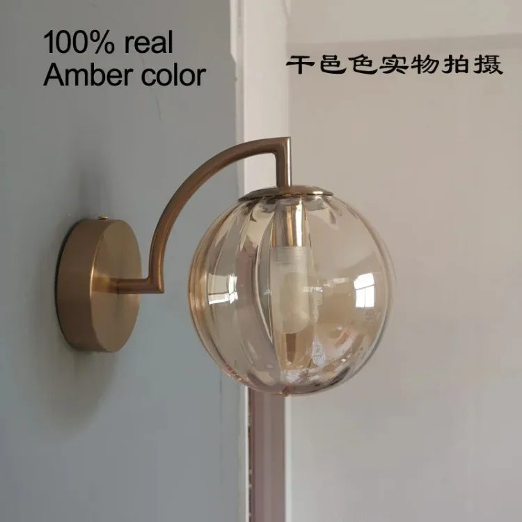 Globo lâmpada de parede multicolorido vidro bola redonda