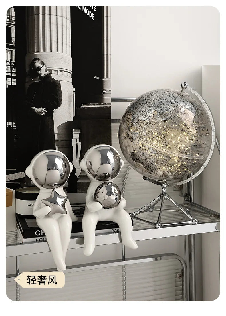 Decoração de mesa globo geografia acessórios de decoração para casa com luz