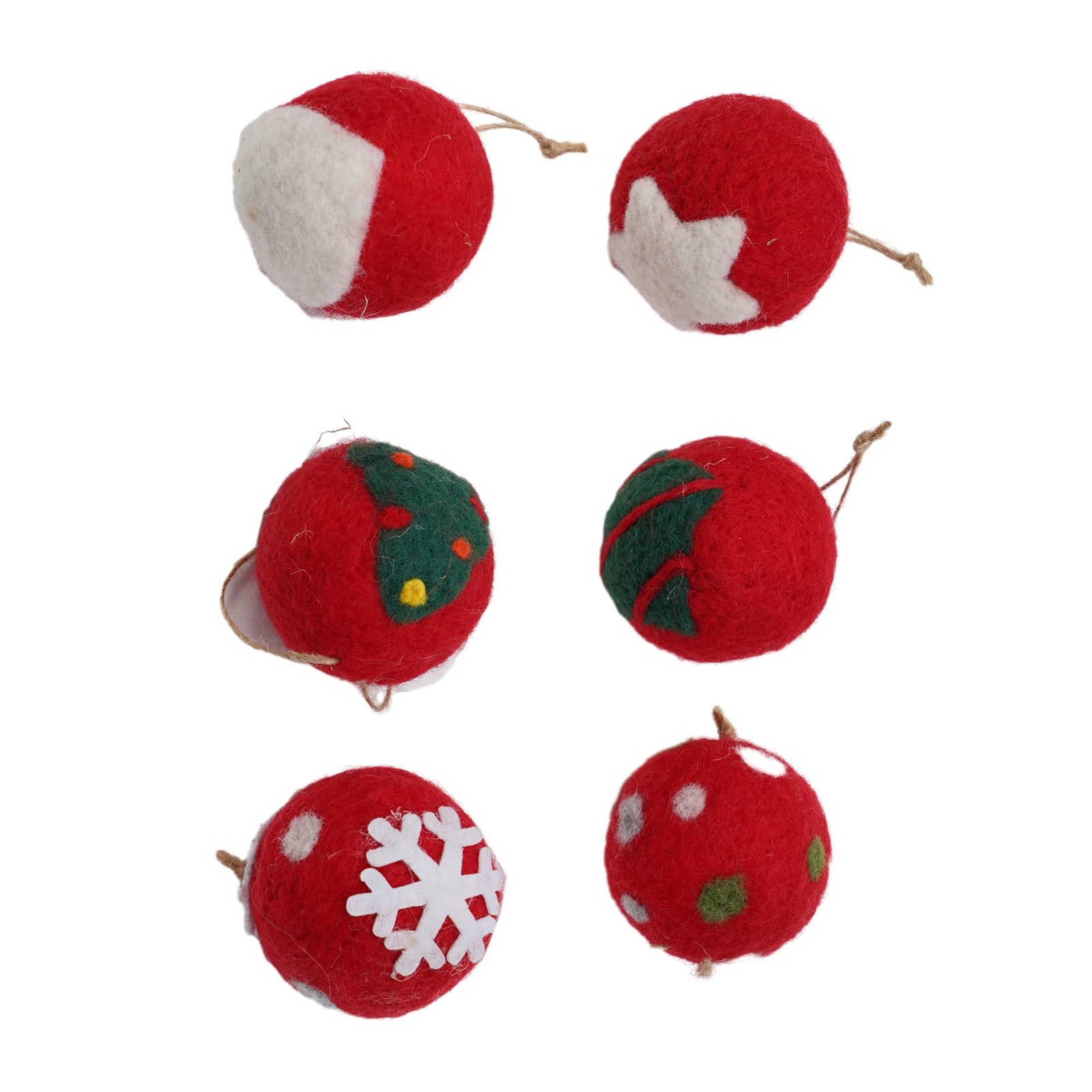 6/36 pçs bolas de natal bola de feltro de lã globo de neve decorações de árvore