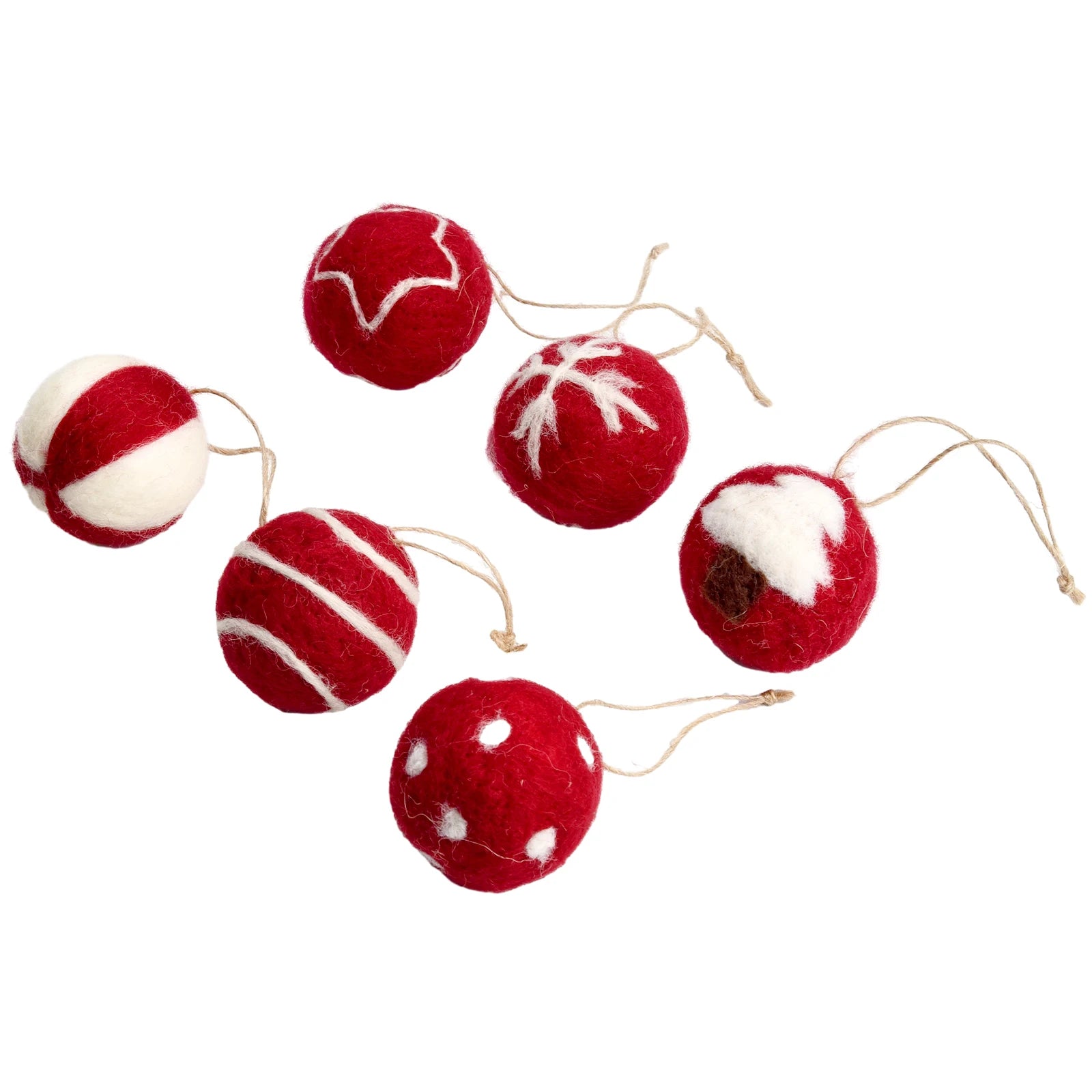 6/36 pçs bolas de natal bola de feltro de lã globo de neve decorações de árvore