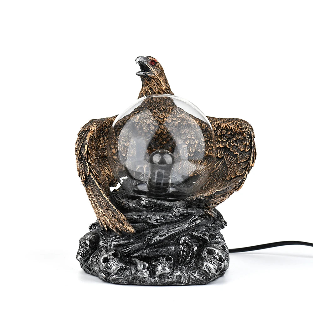 Lâmpada de plasma de cristal de águia americana, bola de vidro de 4 espaços