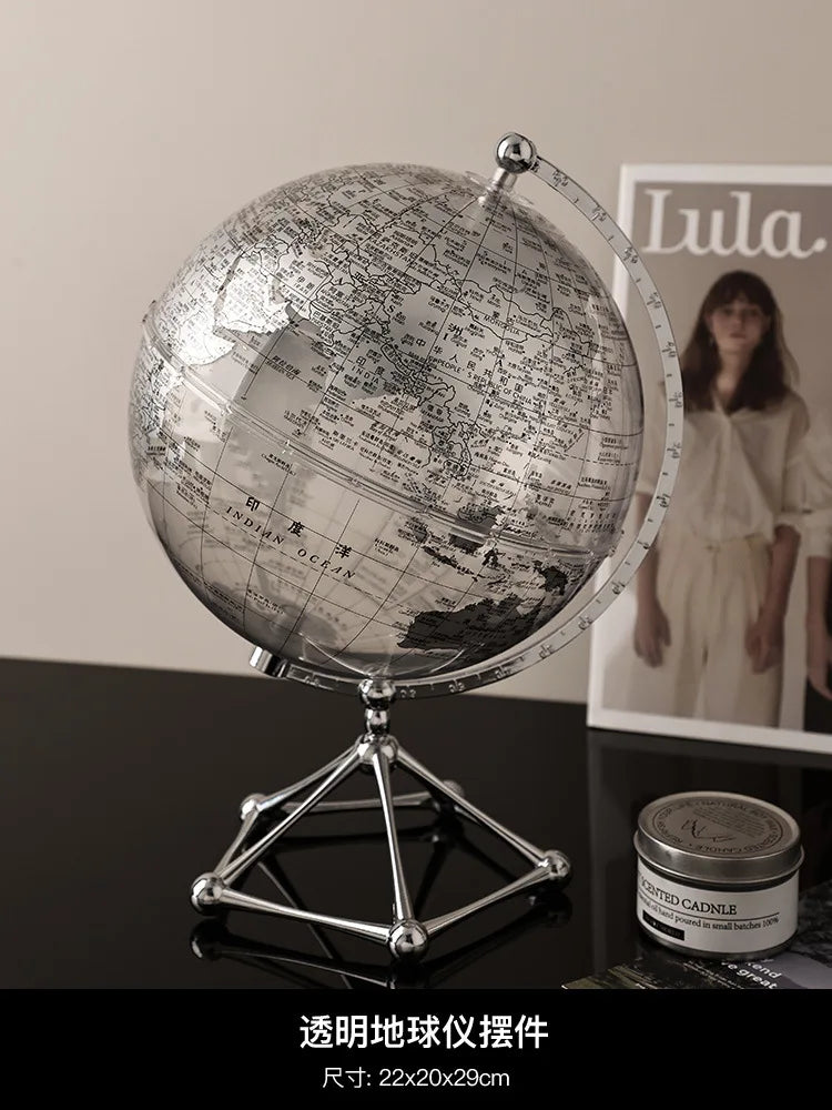 Decoração de mesa globo geografia acessórios de decoração para casa com luz