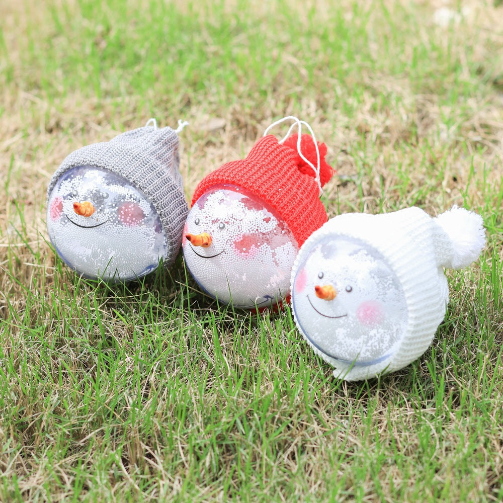 Novas decorações de natal boneco de neve espuma neve bola transparente decoração
