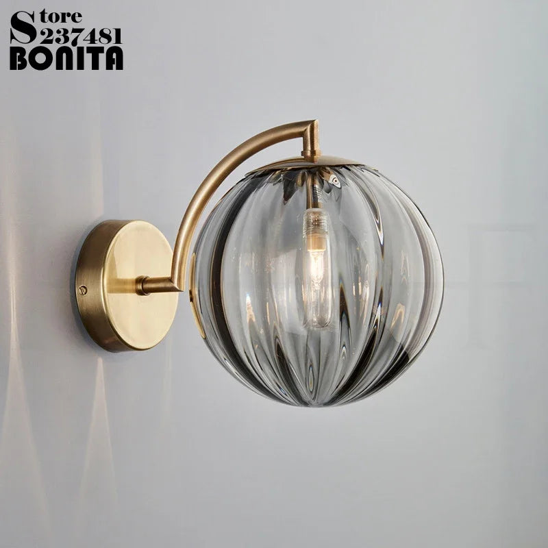 Globo lâmpada de parede multicolorido vidro bola redonda