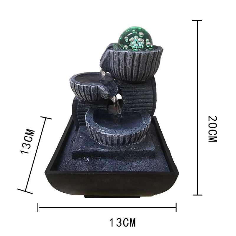 Fontes de água para ambientes internos, cascata decorativa com bola de feng shui