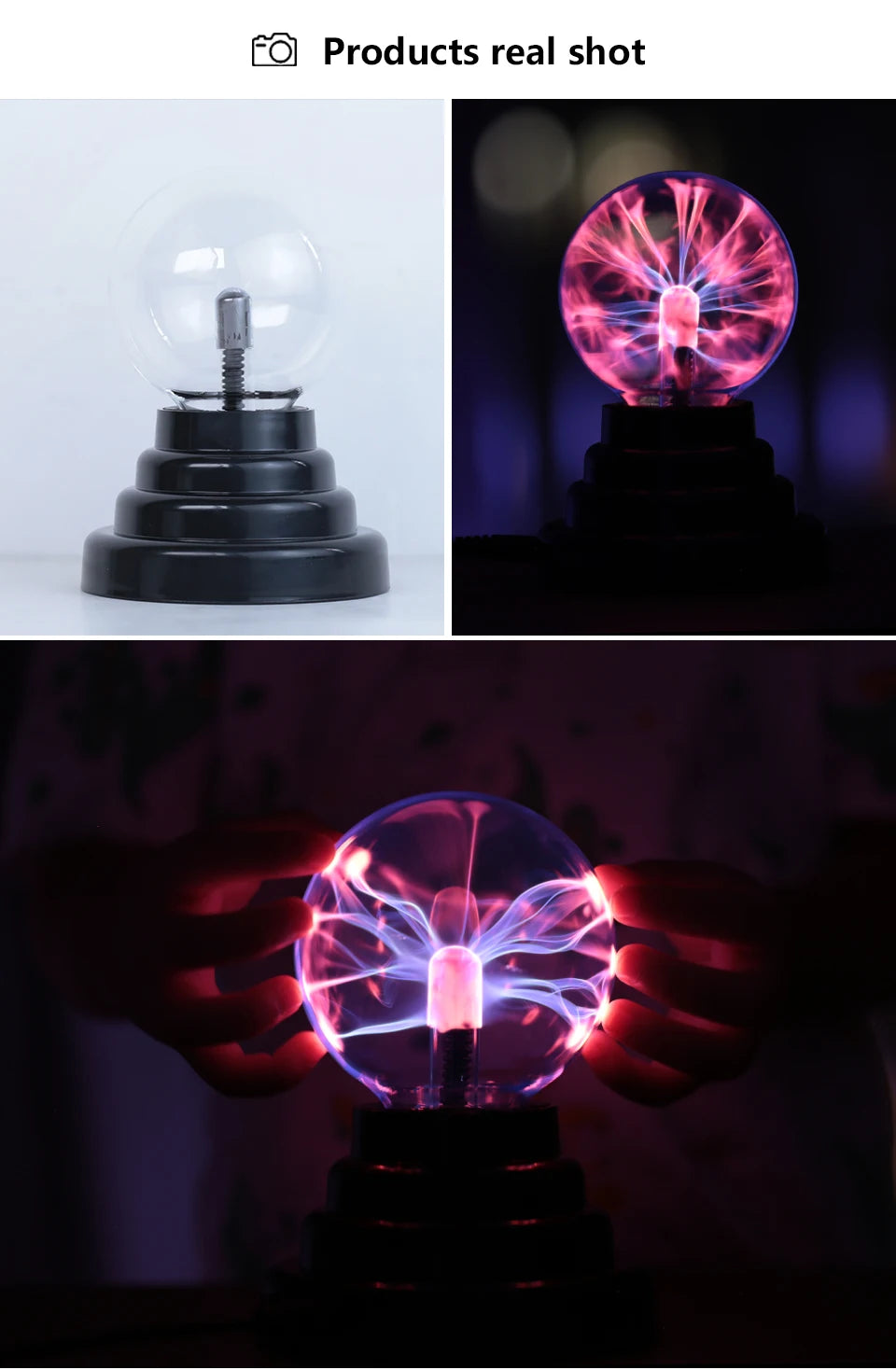3 Polegada lâmpada mágica de bola plasma 220v lâmpada elétrica luz noturna