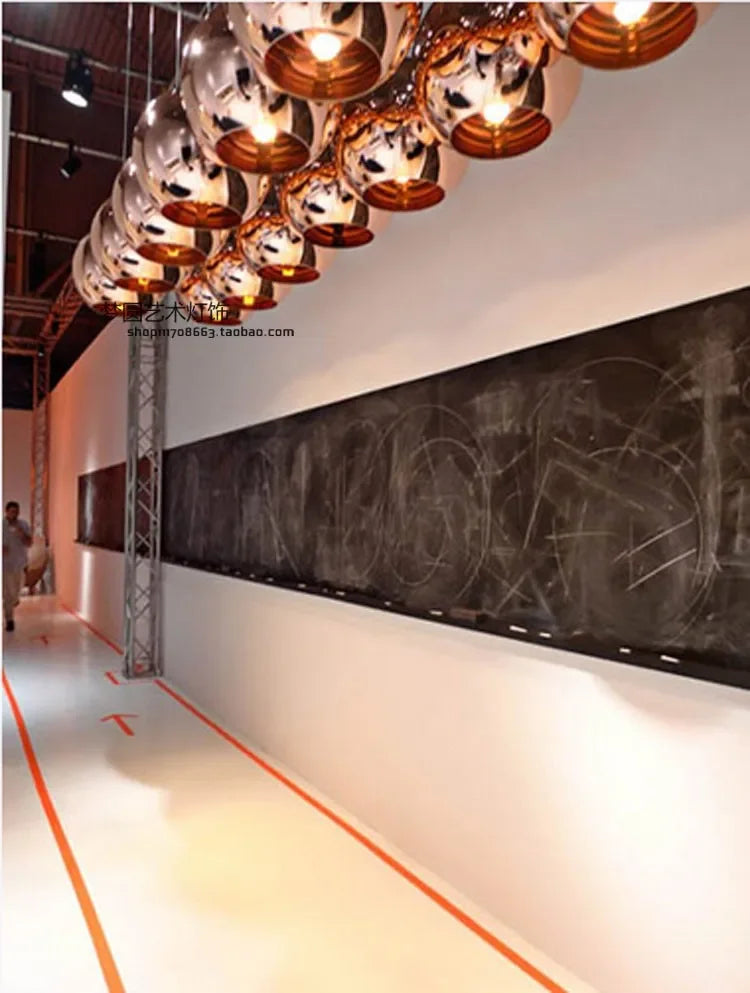 Lustre de bola de vidro criativo restaurante café bar estação corredor bola lustre lâmpada