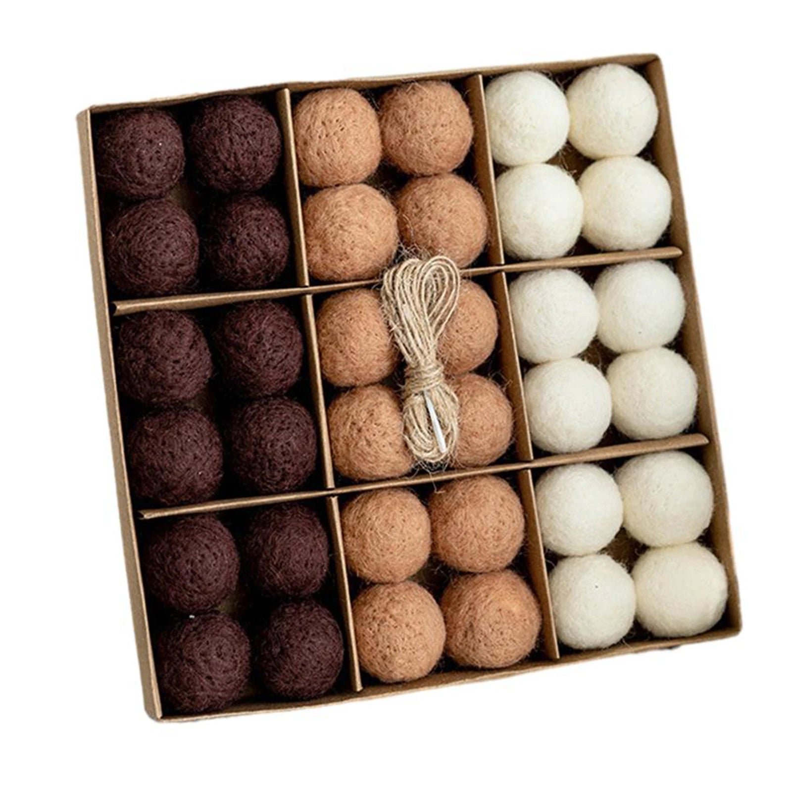 6/36 pçs bolas de natal bola de feltro de lã globo de neve decorações de árvore