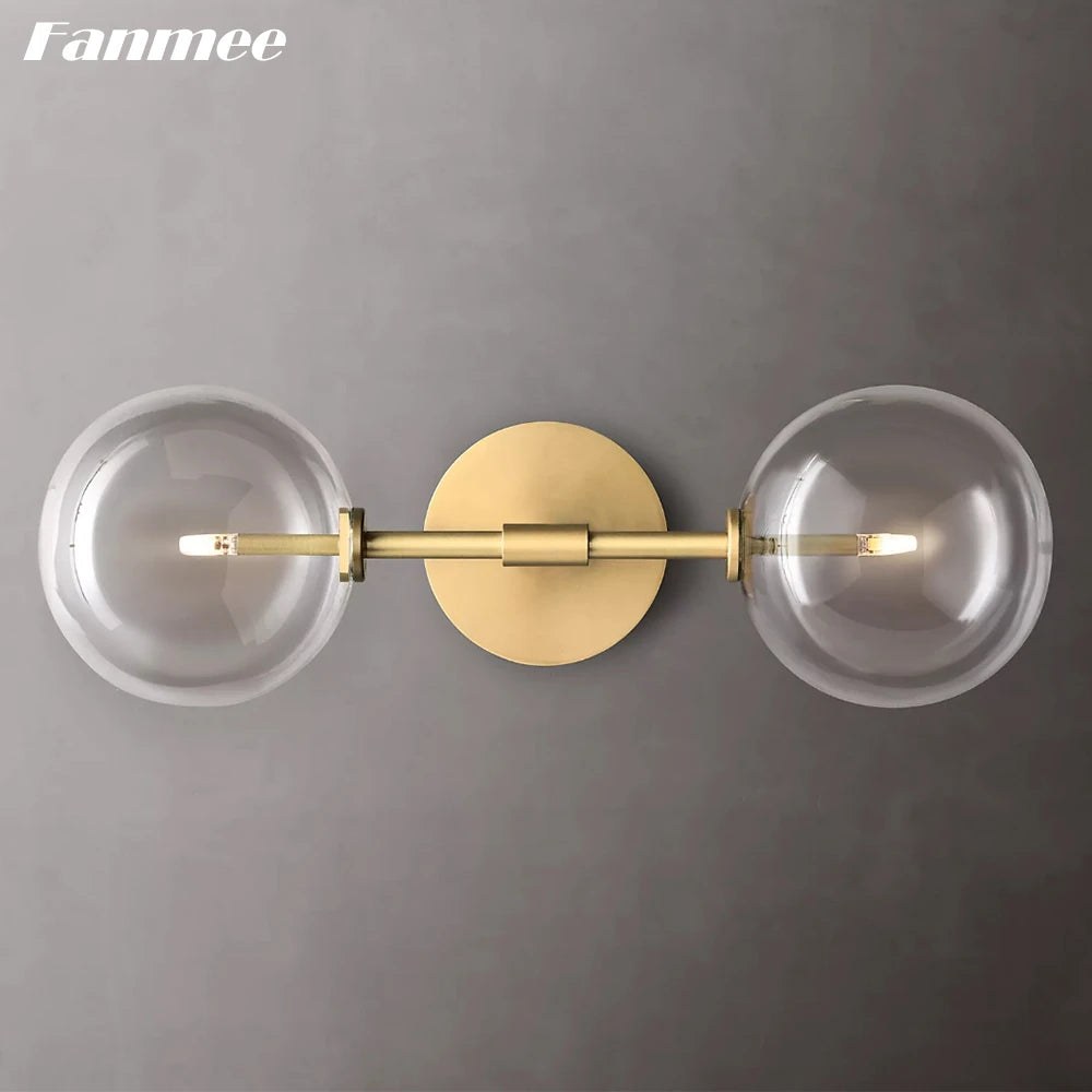 Esfera de vidro lâmpadas de parede para o quarto globo de vidro