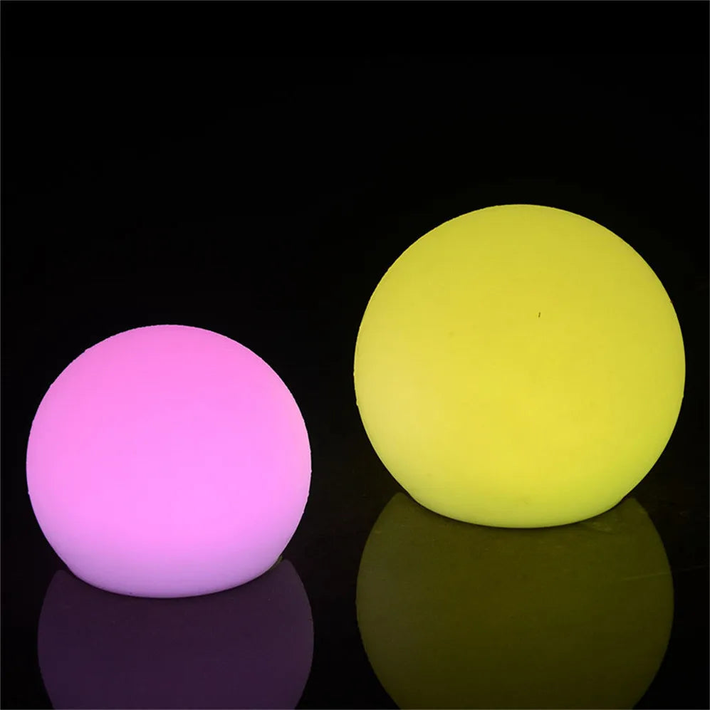 Luminária resort led bola luminosa jardim 20cm 30cm 40cm