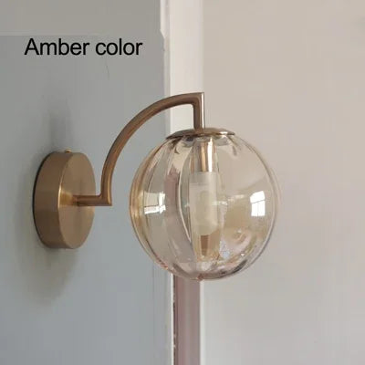Globo lâmpada de parede multicolorido vidro bola redonda