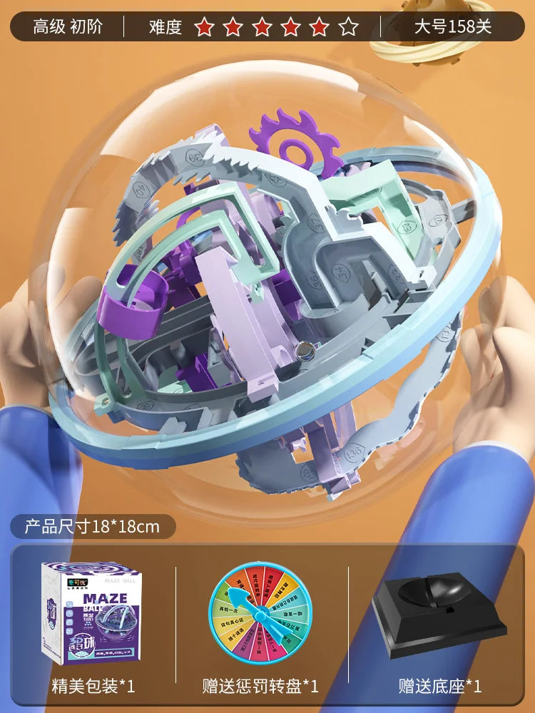 Labirinto mágico intelecto bola esfera educacional globo 3D