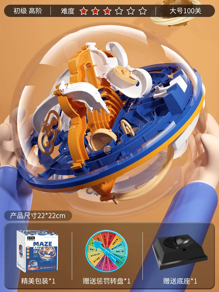Labirinto mágico intelecto bola esfera educacional globo 3D