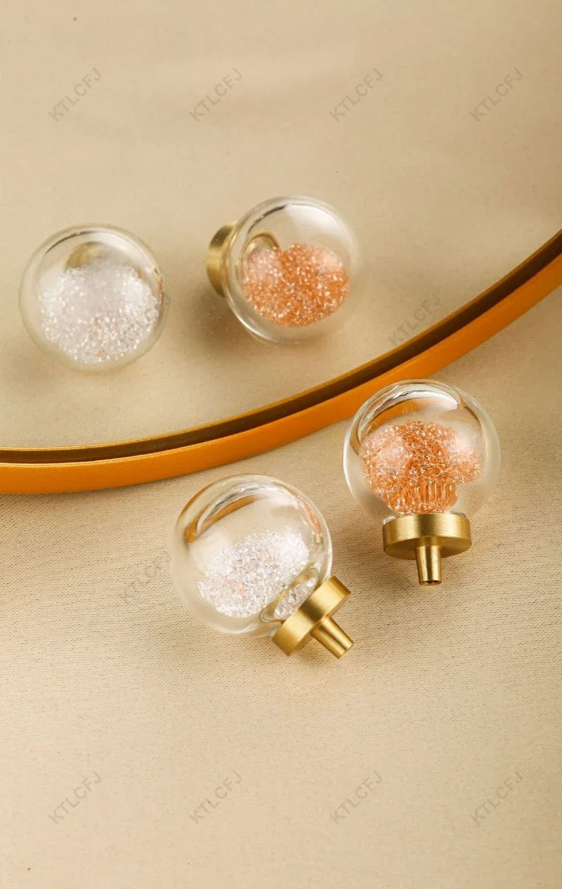 Luz de luxo estilo europeu bola de cristal alça bronze para decoração